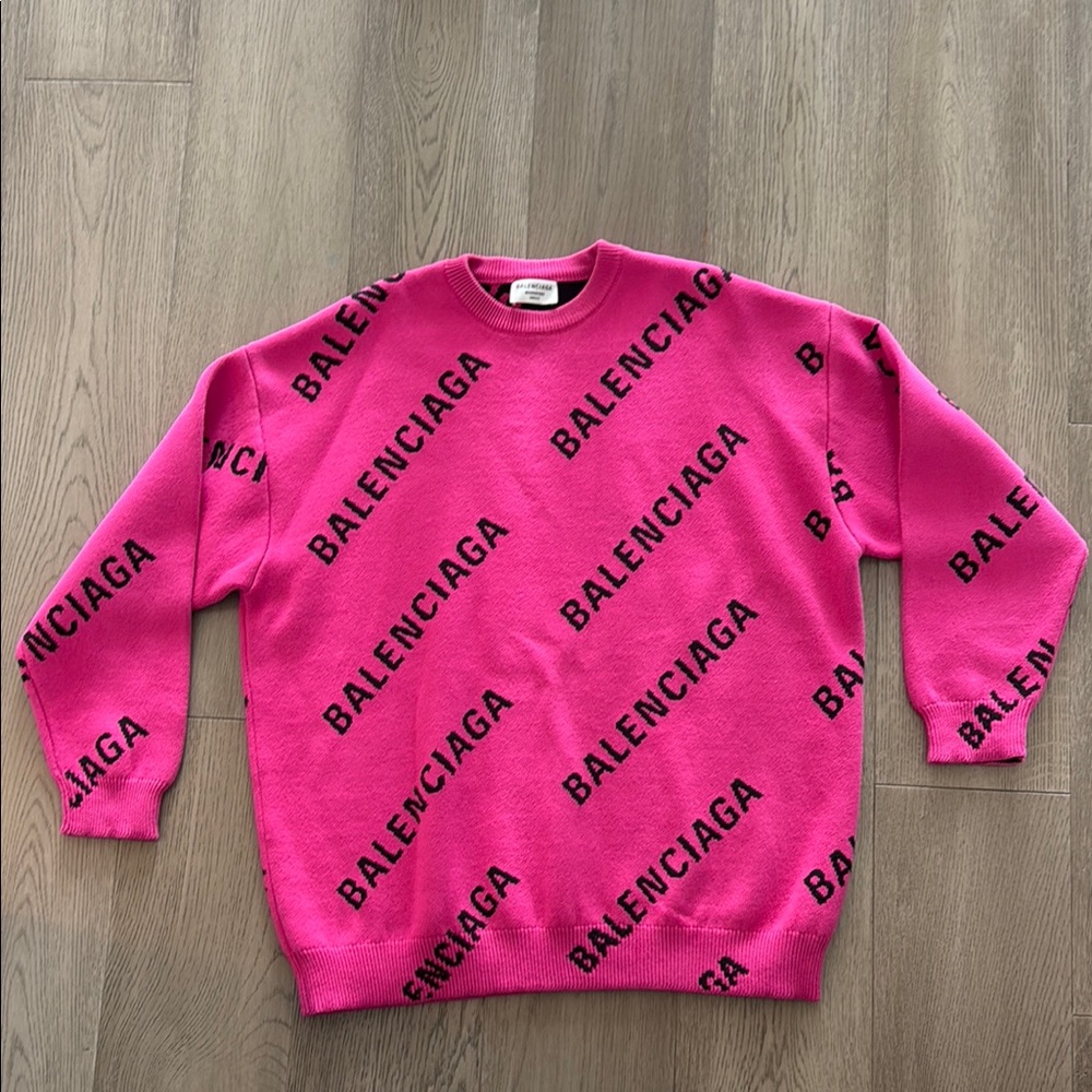Balenciaga  Pink Logo Pullover sweater